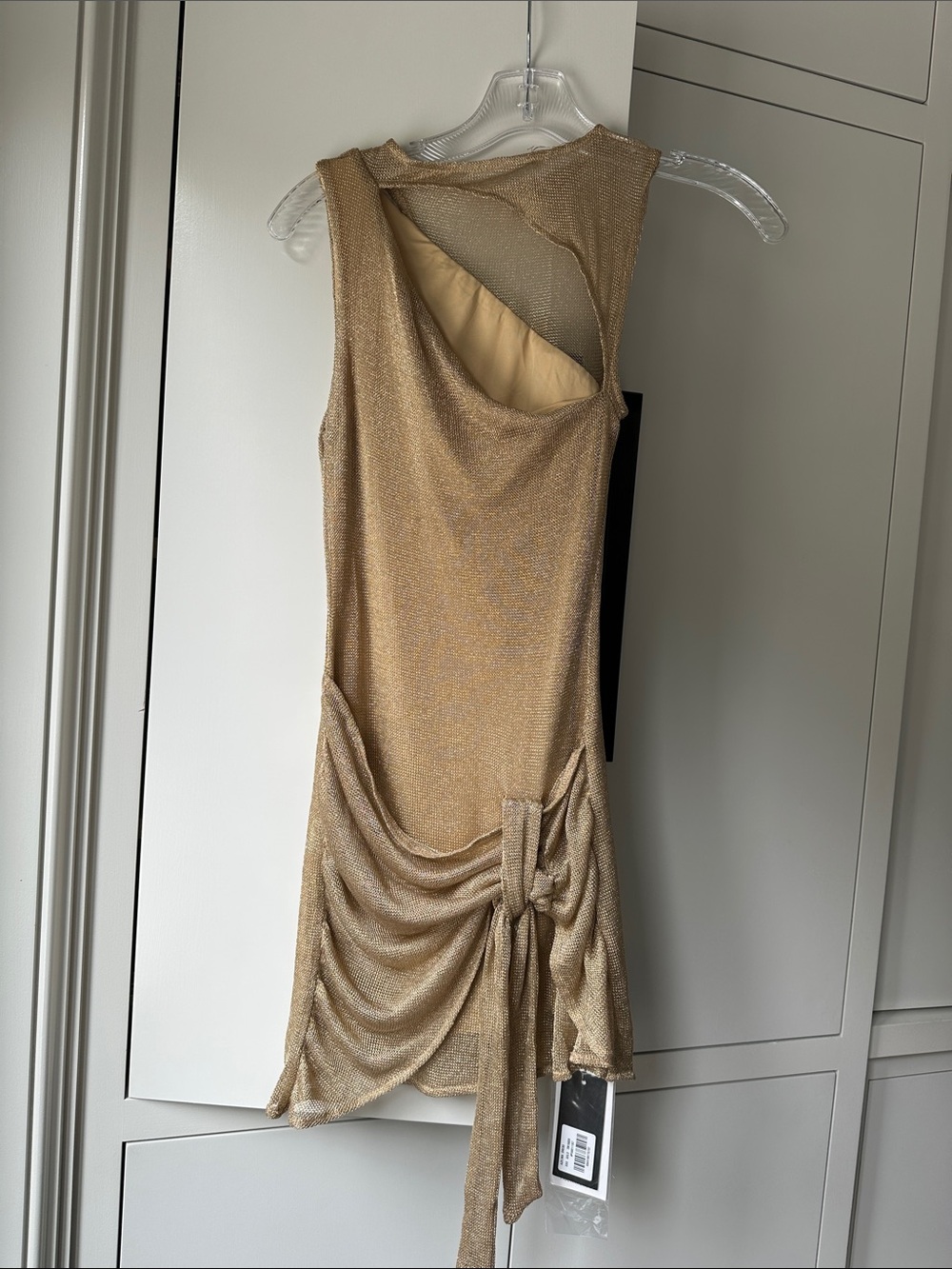 Tiger Mist Metallic Gold Draped Mini